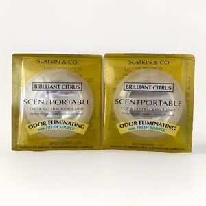 NEW Slatkin & Co Scent Portable Clip & Co Fragrance Units Brilliant Citrus X 2‎
